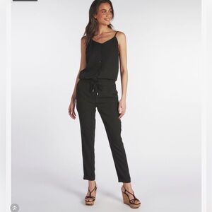 NWT ESQUALO Summer City Jumpsuit in Black Sleek Size 4